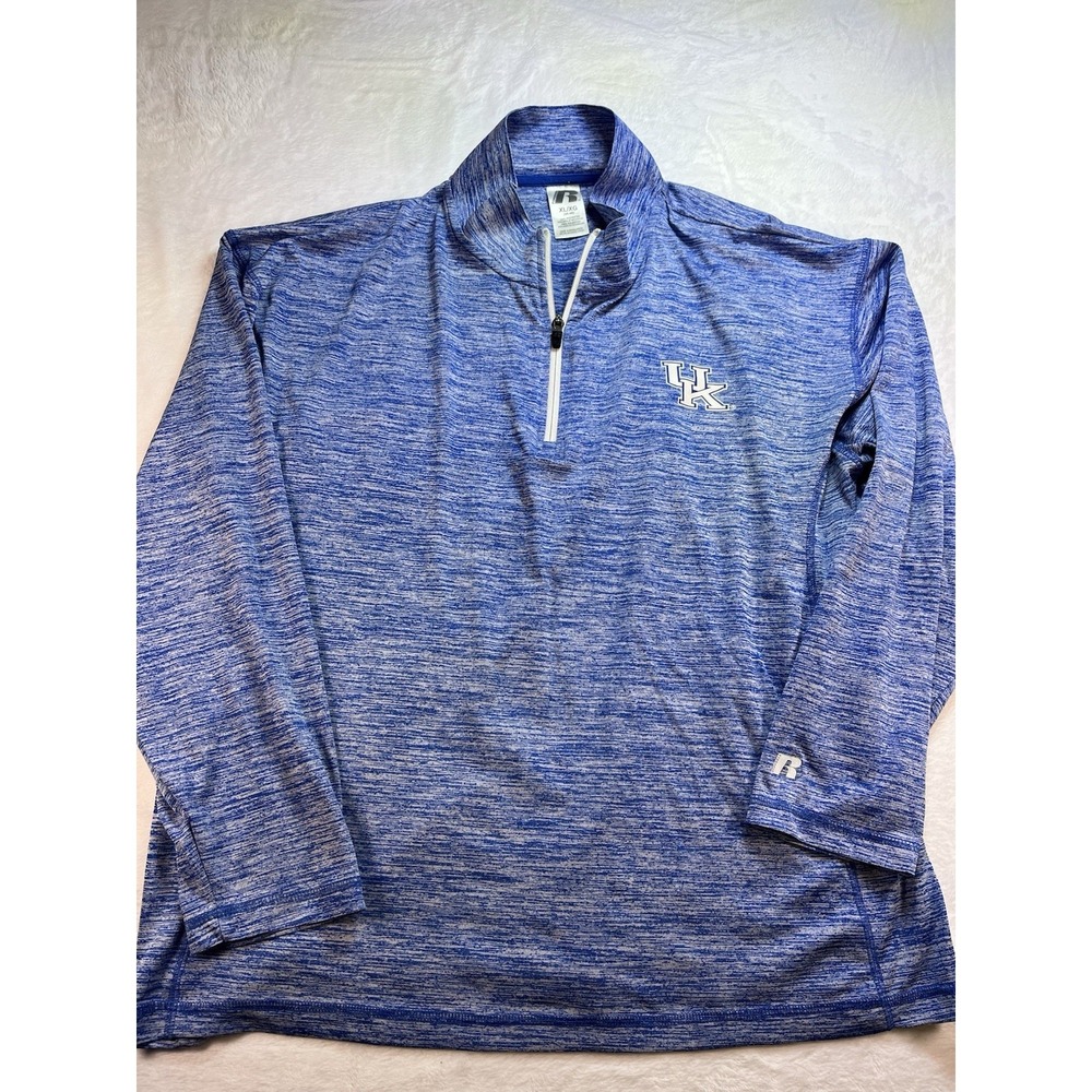 Russell University of‎ Kentucky Wildcats 1/4 Zip Mens XL Heather Blue Pullover